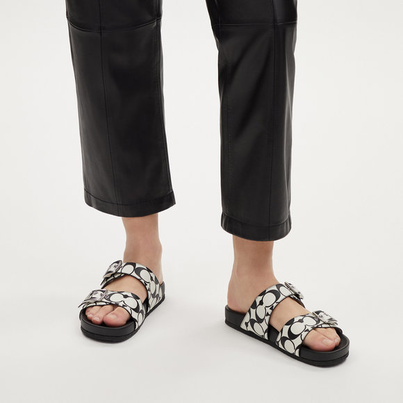 NWT Coach Outlet Allanah Sandal In Signature Canvas - Picture 5 of 6